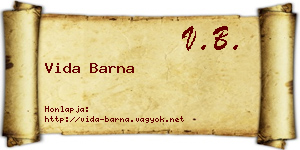 Vida Barna névjegykártya